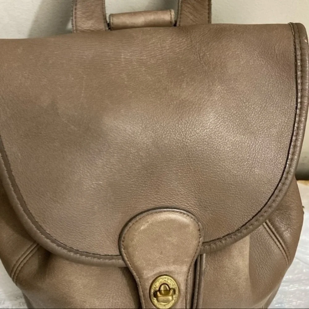 Coach RARE unisex classic backpack 9943 in brown leather putty taupe ? 1995 - Picture 6 of 16